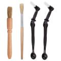 Coffee Brush Set 4 Pieces Wooden Cleaning Brush and Nylon Brush