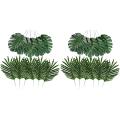 48 Pcs 2 Kinds Tropical Plant Artificial Palm Leaves Turtle Leaf