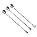 12 Inches Stainless Steel Spiral Pattern Bar Cocktail Shaker Spoon
