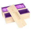 2 Pack 42oz Purple Soap Molds with Wooden Box