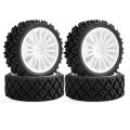 4pcs Rubber Tire Wheel Tyre for Tamiya Xv-01 Xv01 Ta06 Tt-01 Tt-02,3