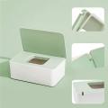 Wet Tissue Box with Moisture-proof Sealing Cover Napkin Box (white)