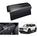 Center Console Cover Pu Armrest Seat Box Cover Pad with Storage Bag