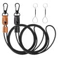 2 Pcs Braided Leather Badge Lanyards for Id Badges Holders Keys A