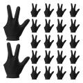 22 Pieces 3 Finger Cue Shooter Pool Gloves for Women&men,black