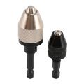 2 Pieces Keyless Drill Chuck Change Adapter In 0.3-6.5 Mm, 0.3-3.6 Mm