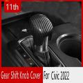 Black Carbon Fiber Car Gear Shift Knob Cover for Honda Civic 2022
