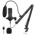 Usb Microphone, 192khz Studio Cardioid Condenser Mic, for Recording