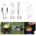 Cookware Backpack Fork Stainless Steel Fold Knife Utensil Spoon Set