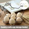 Egg Basket for Gathering Fresh Eggs Metal Egg Rack for Kitchen B