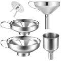 4 Pack Stainless Steel Kitchen Funnel Is for Transferring Liquid