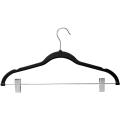 10 Pack Clothes Hangers with Clips Black Velvet Hangers for Clothes