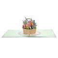 Flower Basket Popup Card, 3d Greeting Card for Thank You, Wedding