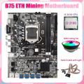 B75 Eth Mining Motherboard 8xpcie to Usb+i3 2100 Cpu+with Light