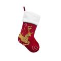 Christmas Socks Gift Bag Flannel Embroidery Christmas Socks Deer