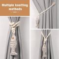 2 Packs Of White Magnetic Soft Curtain Tie Cotton Hand-woven Tie