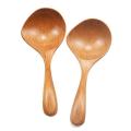 2 Pcs Wooden Soup Ladle Long Handle Large Spoon Wood Scoop Kitchen