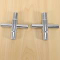 2pcs 4-way Sillcock Wrench Silver Water Utility Key for Hose Spigot