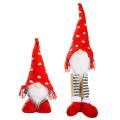 Christmas Long Legged Santa Gnome Plush Doll Ornament Xmas Elf Toys-b