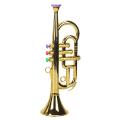 Trumpet 3 Tones Musical Wind Instruments for Children Toy Gold