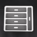 2x Large Gray Container 5 Compartments Storage Box for Tableware