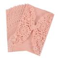 10pcs/set Carved Butterflies Invitation Card for Wedding: Pink