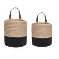 Wall Hanging Cotton Rope Basket with Handle for Flower Plants (s+l)