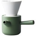 Household Coffee Pot Drip Filter Ceramic Coffee Filter Cup Set Green