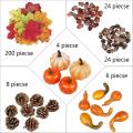 266 Pcs Fall Decor ,artificial Maple Leaves,pumpkin,acorns,pine Cones