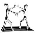Non Skid Humanoid Bookends for Home Office Library School (silver)