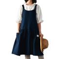 1 Piece Kitchen Apron Cooking Waist Women's Work Cover Blue