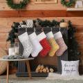 Sequin Christmas Stockings - Fireplace Candy Gift Bag, Silver