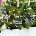 Wooden Christmas Balls Craft Decoration Hanging Tag Ornaments Party