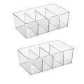 2pcs Plastic Pantry Organization and Storage Bins with Dividers