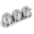 18/8 Stainless Steel Containers Set with 3 Serving Spoons and Base