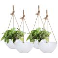 4-pack 10 Inch Planter Basket for Outdoor with Drain Holes (white)
