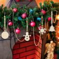 8 Pieces Christmas Tree Hanging Decor Wooden Bead for Party Decor