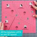 Acrylic Sewing Ruler Template Square 5-piece Set Special-shaped