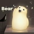Led Bear Silicone Night Light Animal Colorful Soft Breathing Cartoon