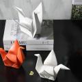 Nordic Abstract Ceramic Origami Statue for Home Decorations Orange