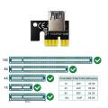 1pcs Pcie Extension Cable X1 to X16 6pin+usb3.0 Interface for Mining
