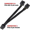 20cm Gpu Pcie 8 Pin Female to Dual 2x8 (6+2) Pin Male Pci Cable 10pcs