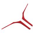 Car Soft Carbon Fiber Steering Wheel Panel Cover Trim Stickers Red