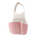 Wheat Double-layer Adjustable Snap-on Sink Storage Hanging Bag-pink