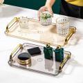 Golden Handle Nordic Pallet Rectangle Tea Set Supplies Serving Tray F
