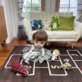 1/6 Dollhouse Model Furniture Accessories Mini Carpet, Brown