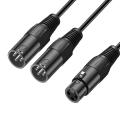 Xlr Splitter Cable 3-pin 1 Xlr Male to Dual Xlr 2 Female Patch Cable