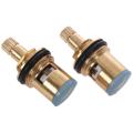 2 Pcs 1/2" 20 Teeth Ceramic Disc Turn Valve Replacement Hot Cold