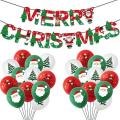 Merry Christmas Balloons Santa Elk Party Tree Paper Banner for Home,c