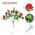 3 Pack Artificial Silk Rose for Diy Home Wedding Party (red)
